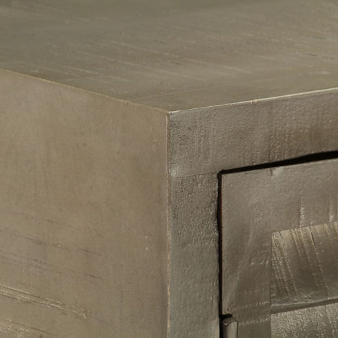Rustika Rowe -  Drawer Cabinet Solid Mango Wood Grey with Brass 140x40x80 cm